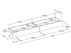 Vente-unique Tweepersoonsbed-Bed Met Opbergruimte 160 X 200 Cm - Met Ledverlichting - Kleur: Naturel En Zwart + Bedbodem - Velona