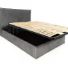 PASCAL MORABITO Tweepersoonsbed-Bed Met Opbergruimte 140 X 200 Cm - Velours - Grijs - Soryo - Van