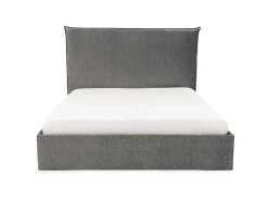 PASCAL MORABITO Tweepersoonsbed-Bed Met Opbergruimte 140 X 200 Cm - Velours - Grijs - Soryo - Van