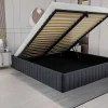 Ysmée Bedbodem-Bedbodem Met Opbergruimte 140 X 190 Cm Van Grijs Velours - Sethi Van Dreamea