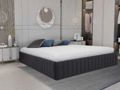 Ysmée Bedbodem-Bedbodem Met Opbergruimte 140 X 190 Cm Van Grijs Velours - Sethi Van Dreamea