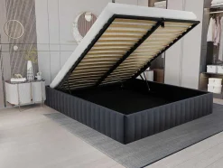 Ysmée Bedbodem-Bedbodem Met Opbergruimte 160 X 200 Cm Van Grijs Velours - Sethi Van Dreamea