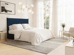 Vente-unique Hoofdeinde En Brugkast-Bedhoofd 160 Cm - Fluweel - Middernachtsblauw - Ambrilia