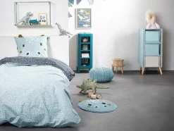 OZAIA Beddengoed-Bedlinnen Voor Kinderen In Katoen Met 57 Draden/Cm - Dekbedovertrek 140 X 200 Cm + 1 Kussensloop - Blauw - Talary