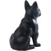 OZAIA Standbeeld-Beeld Van Franse Bulldog - Hars - L. 27 X B. 16 X H. 32 Cm - Mat Zwart - Doggo
