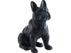 OZAIA Standbeeld-Beeld Van Franse Bulldog - Hars - L. 27 X B. 16 X H. 32 Cm - Mat Zwart - Doggo