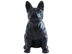OZAIA Standbeeld-Beeld Van Franse Bulldog - Hars - L. 27 X B. 16 X H. 32 Cm - Mat Zwart - Doggo