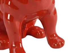 OZAIA Standbeeld-Beeld Van Franse Bulldog - Hars - L. 27 X B. 16 X H. 32 Cm - Rood - Doggo