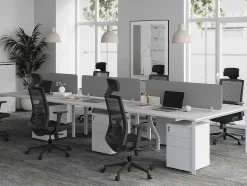 Workēa Kantoormeubilair-Behuizing Van Een Professioneel Mobiel Bureau - 3 Lades - Met Slot - Wit - Downtown
