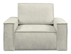 Vente-unique Fauteuil Stof Fluweel / Suedine-Beige Fauteuil Van Ribfluweel Amelia