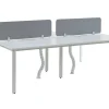 Workēa Kantoormeubilair-Benchbureau Voor 4 Personen - Wit - L120 Cm - Met Afscheidingen - Downtown