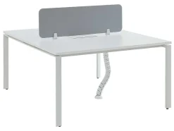 Workēa Kantoormeubilair-Benchbureau Voor 2 Personen - Wit - L140 Cm - Met Afscheiding - Downtown
