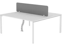 Workēa Kantoormeubilair-Benchbureau Voor 2 Personen - Wit - L160 Cm - Met Afscheiding - Downtown