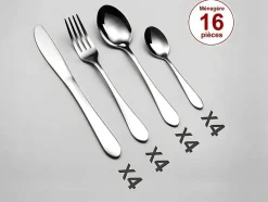 OZAIA Bestek-Bestekset 16 Stuks Van Inox Tradi - Spiegelende Afwerking - Zilverkleurig