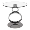 Maison Céphy Bijzettafel-Bijzettafel Joline - Transparant Gehard Glas En Stalen Voet