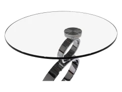 Maison Céphy Bijzettafel-Bijzettafel Joline - Transparant Gehard Glas En Stalen Voet