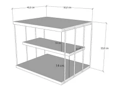 Vente-unique Bijzettafel-Bijzettafel Met 1 Plank - Licht Naturel En Zwart - Brilena