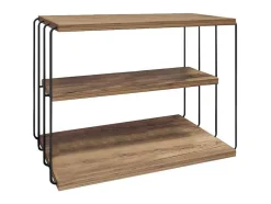 Vente-unique Bijzettafel-Bijzettafel Met 1 Plank - Licht Naturel En Zwart - Brilena