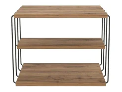 Vente-unique Bijzettafel-Bijzettafel Met 1 Plank - Licht Naturel En Zwart - Brilena