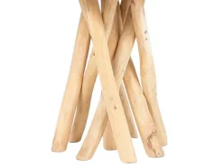 Vente-unique Bijzettafel-Bijzettafel Van Teakhout - Kleur: Naturel - Gayana