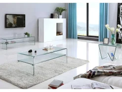 Vente-unique Bijzettafel-Bijzettafel Zenia - Gehard Glas
