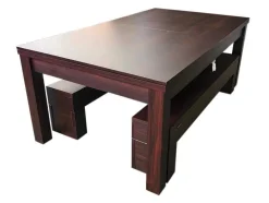 ELITESHOPPING Spel Voor Binnen-Biljarttafel 7 Voet Blauw Converteerbaar Met Banken Theti