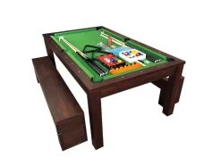 ELITESHOPPING Spel Voor Binnen-Biljarttafel 7 Voet Groene Converteerbaar Met Banken Zefiro