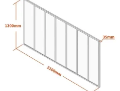 Vente-unique Glazen Binnenraam-Binnenraam Van Aluminium Met Poedercoating - 210X130 Cm - Wit - Bayview