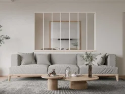 Vente-unique Glazen Binnenraam-Binnenraam Van Aluminium Met Poedercoating - 210X130 Cm - Wit - Bayview