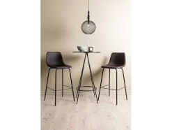 Vente-unique Barmeubel-Bistro Barmeubelset Bartafel Zwart En 2 Alexi Barstoelen Bruin.