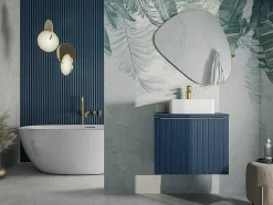 Vente-unique Wastafelmeubel-Blauw Gestreept Onderbouw Wastafelmeubel - 60 Cm - Josepha