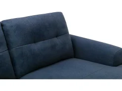 Vente-unique Elektrische Relaxbanken-Blauwe Stoffen Hoekbank Rechts Neruda