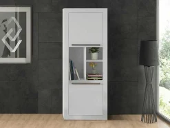 Vente-unique Boekenkast & Vitrine-Boekenkast Evan - 2 Kasten En 3 Nissen - Wit