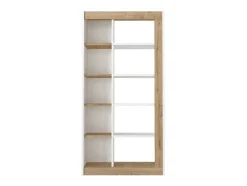Vente-unique Boekenkast & Vitrine-Boekenkast Met 10 Nissen - Licht Naturel En Wit - Silomai