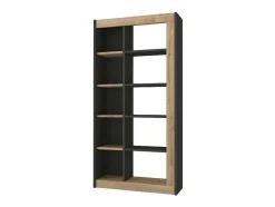 Vente-unique Boekenkast & Vitrine-Boekenkast Met 10 Nissen - Naturel En Antraciet - Silomai