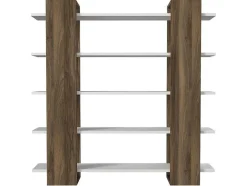 Vente-unique Boekenkast & Vitrine-Boekenkast Met 5 Planken - Naturel En Wit - Zoryn
