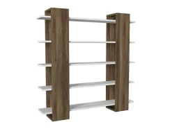 Vente-unique Boekenkast & Vitrine-Boekenkast Met 5 Planken - Naturel En Wit - Zoryn