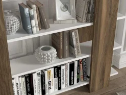 Vente-unique Boekenkast & Vitrine-Boekenkast Met 5 Planken - Naturel En Wit - Zoryn