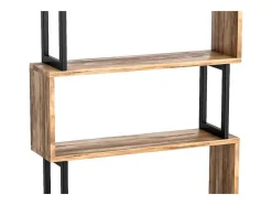 Vente-unique Boekenkast & Vitrine-Boekenkast Met 3 Planken Van Metaal - Licht Naturel En Zwart - Roveni