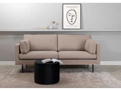 Vente-unique Stoffen Zitbank-Boom Bank 3 Persoons Bruin.