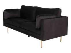 Vente-unique Modulair-Boom Bank 3 Persoons Velours Zwart.