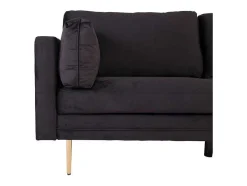 Vente-unique Modulair-Boom Bank 3 Persoons Velours Zwart.