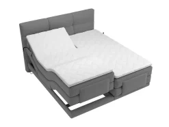 Palacio Elektrisch Relaxatiebed-Boxspring-Hoofdbordset + Elektrische Relax-Lattenbodem + Matras + Opleg 2 X 80 X 200 Cm Lichtgrijs - Lodi Van