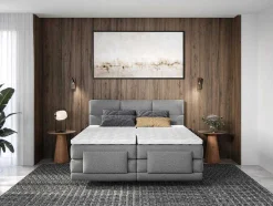 Palacio Elektrisch Relaxatiebed-Boxspring-Hoofdbordset + Elektrische Relax-Lattenbodem + Matras + Opleg 2 X 80 X 200 Cm Lichtgrijs - Lodi Van