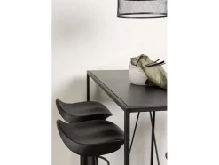 Vente-unique Barmeubel-Brea Barmeubelset Bartafel Zwart En 4 Adesto Barstoelen Zwart.