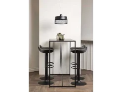 Vente-unique Barmeubel-Brea Barmeubelset Bartafel Zwart En 4 Adesto Barstoelen Zwart.