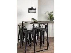 Vente-unique Barmeubel-Brea Barmeubelset Bartafel Zwart En 4 Tempe Barstoelen Zwart.