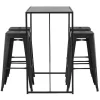 Vente-unique Barmeubel-Brea Barmeubelset Bartafel Zwart En 4 Tempe Barstoelen Zwart.