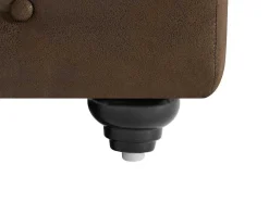 Vente-unique Xxl Hoekbank-Brede Hoekbank Van Microvezel Met Verouderd Leereffect Chesterfield