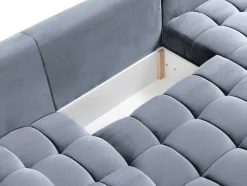 Vente-unique Xxl Hoekbank-Brede Hoekslaapbank Met Hoek Links Van Grijs Velours Esilia Ii
